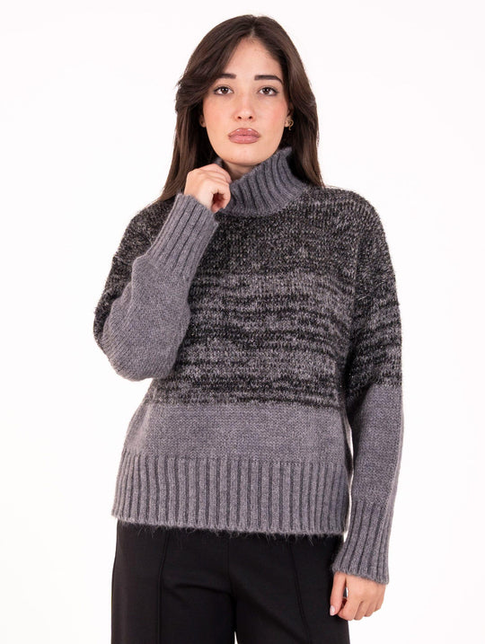 Pull Degradè Alpha Studio in Misto Lana Antracite