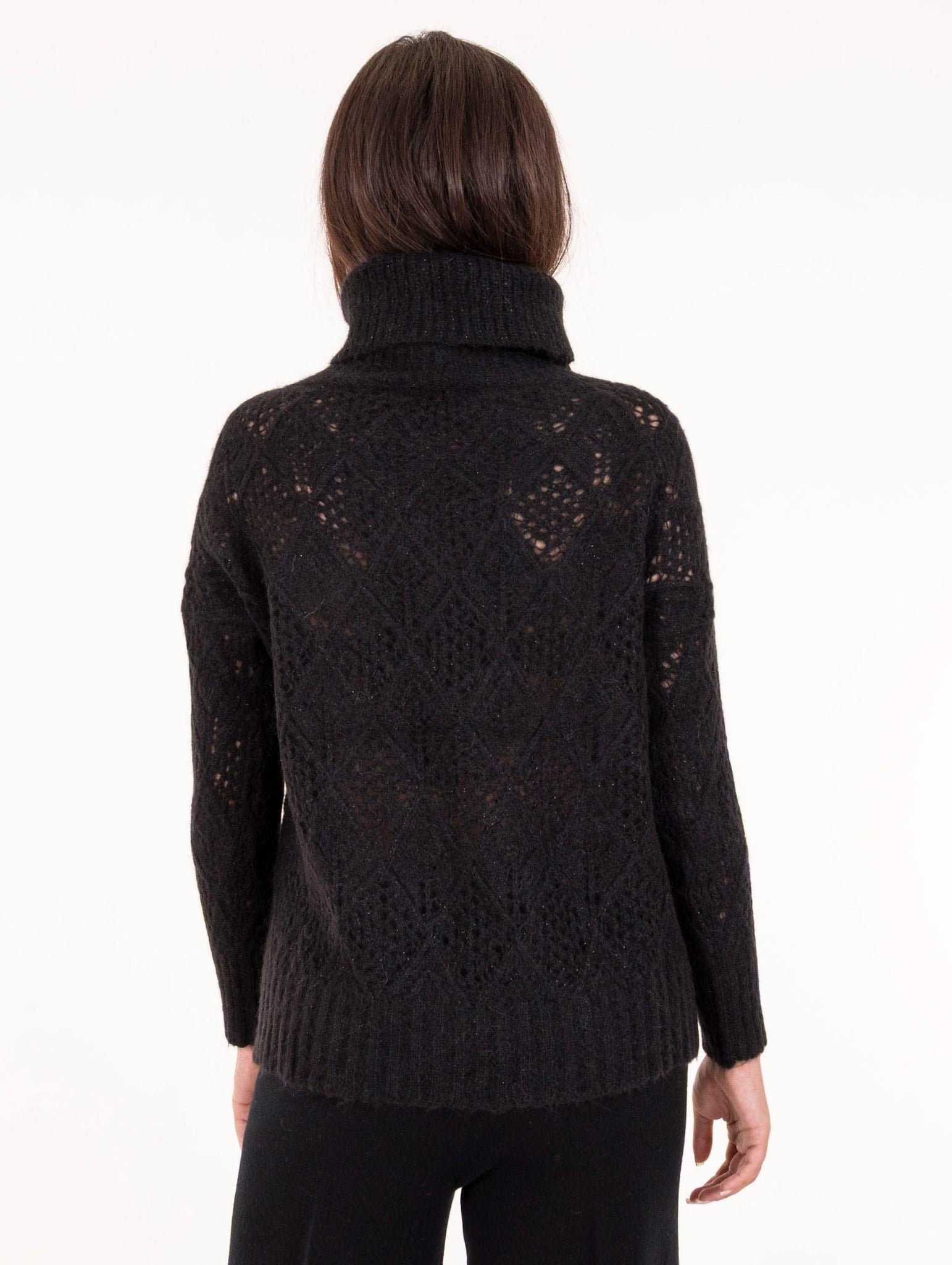 Pull Dolcevita D.Exterior in Lana e Alpaca Nero