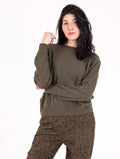 Pull Girocollo Daniele Fiesoli in Lana e Cachemire Verde Militare
