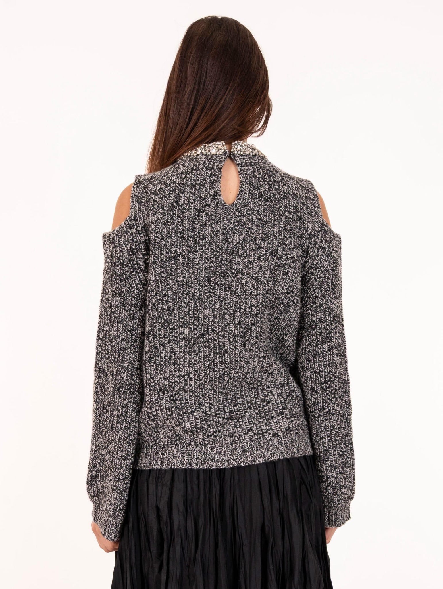 Pull Strass Circus Hotel in Cachemire Melange Nero