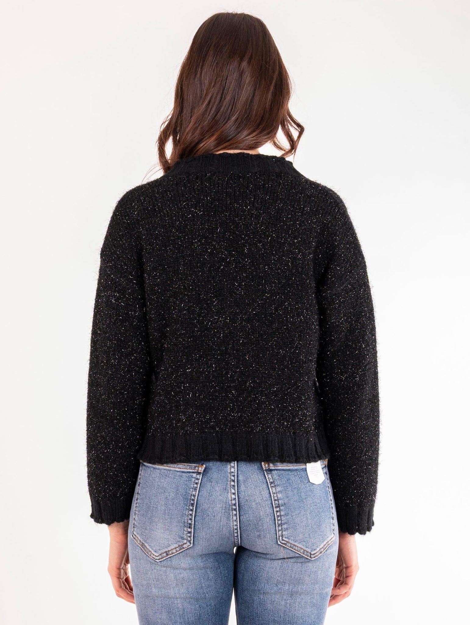 Pull V Anna Molinari in Fil Coupè Nero