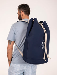 Sacca da Barca Eleventy Milano in Neoprene e Suede Blu