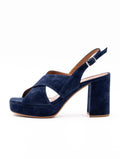 Keilsandalette Lara May aus Wildleder Indigoblau