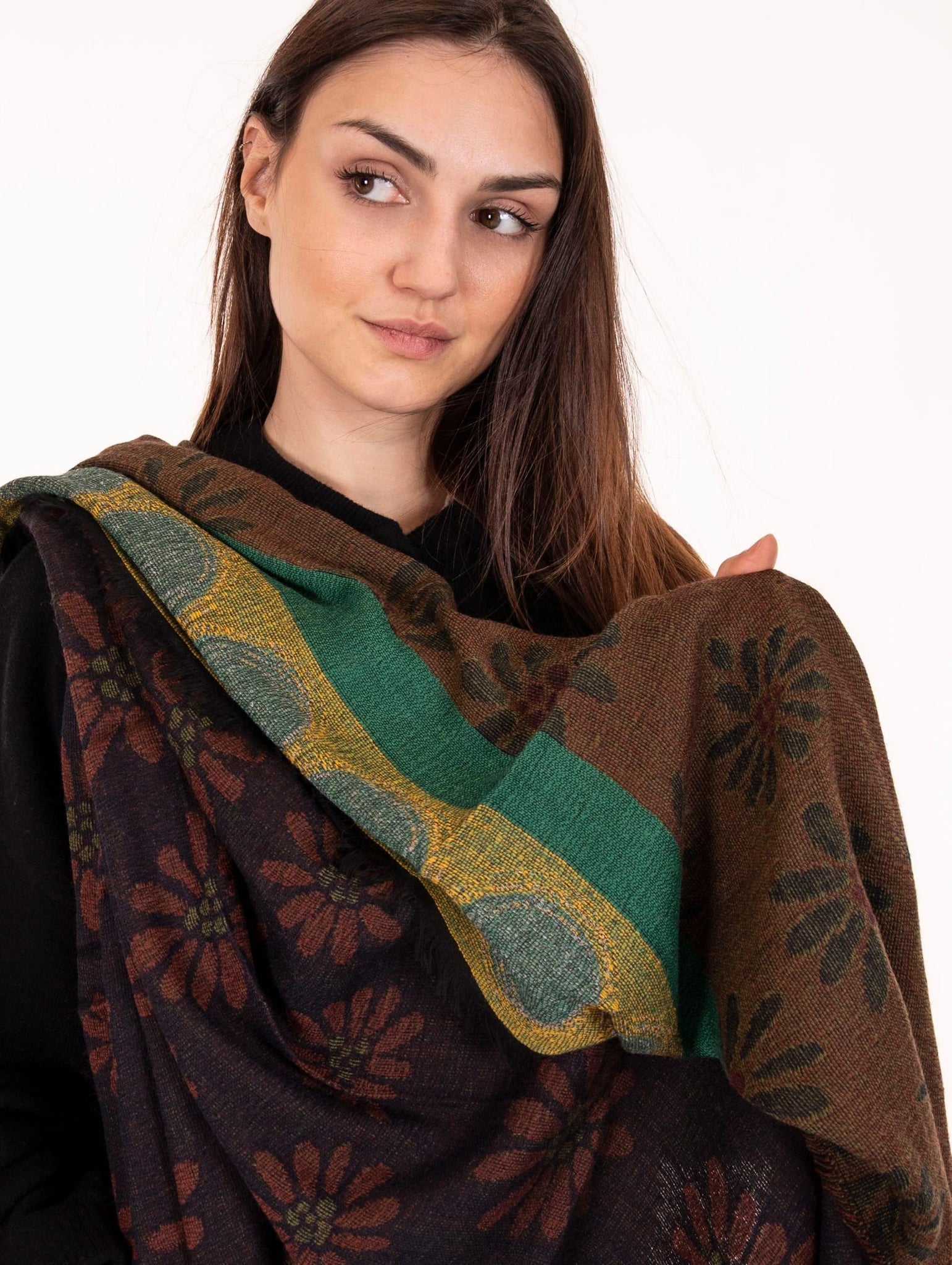 Sciarpa Alessia Santi Fantasia Blu e Spezie