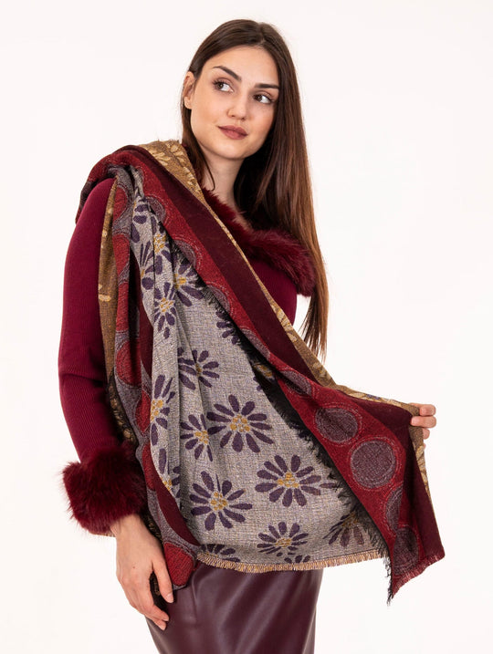 Alessia Santi Scarf Pink and Onion Pattern