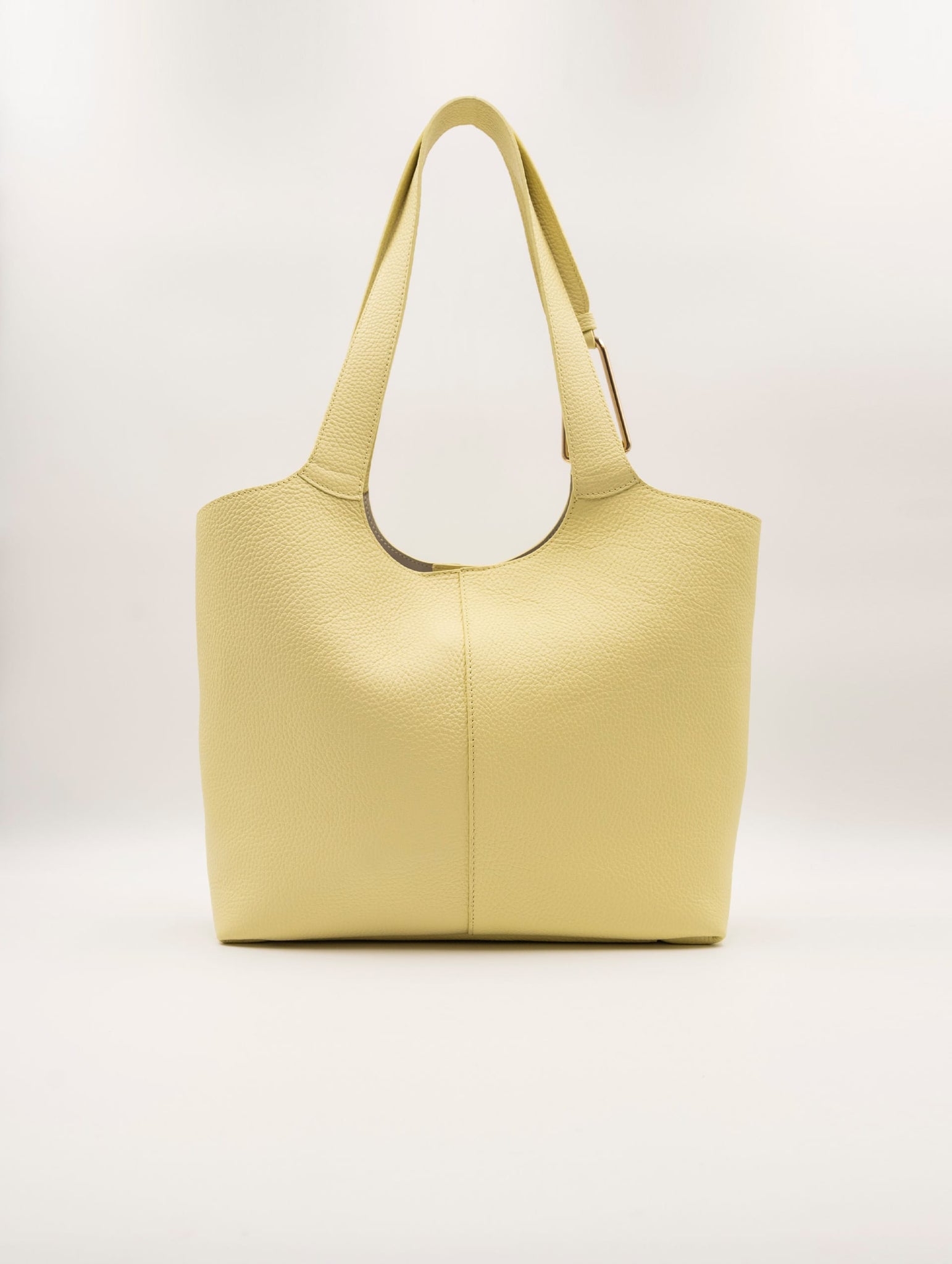 Shopping Bag Coccinelle Brume in Pelle Martellata Giallo