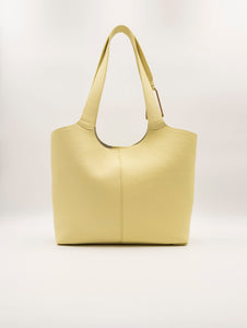 Shopping Bag Coccinelle Brume in Pelle Martellata Giallo