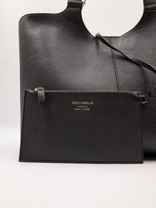 Shopping Bag Coccinelle Brume in Pelle Martellata Nera