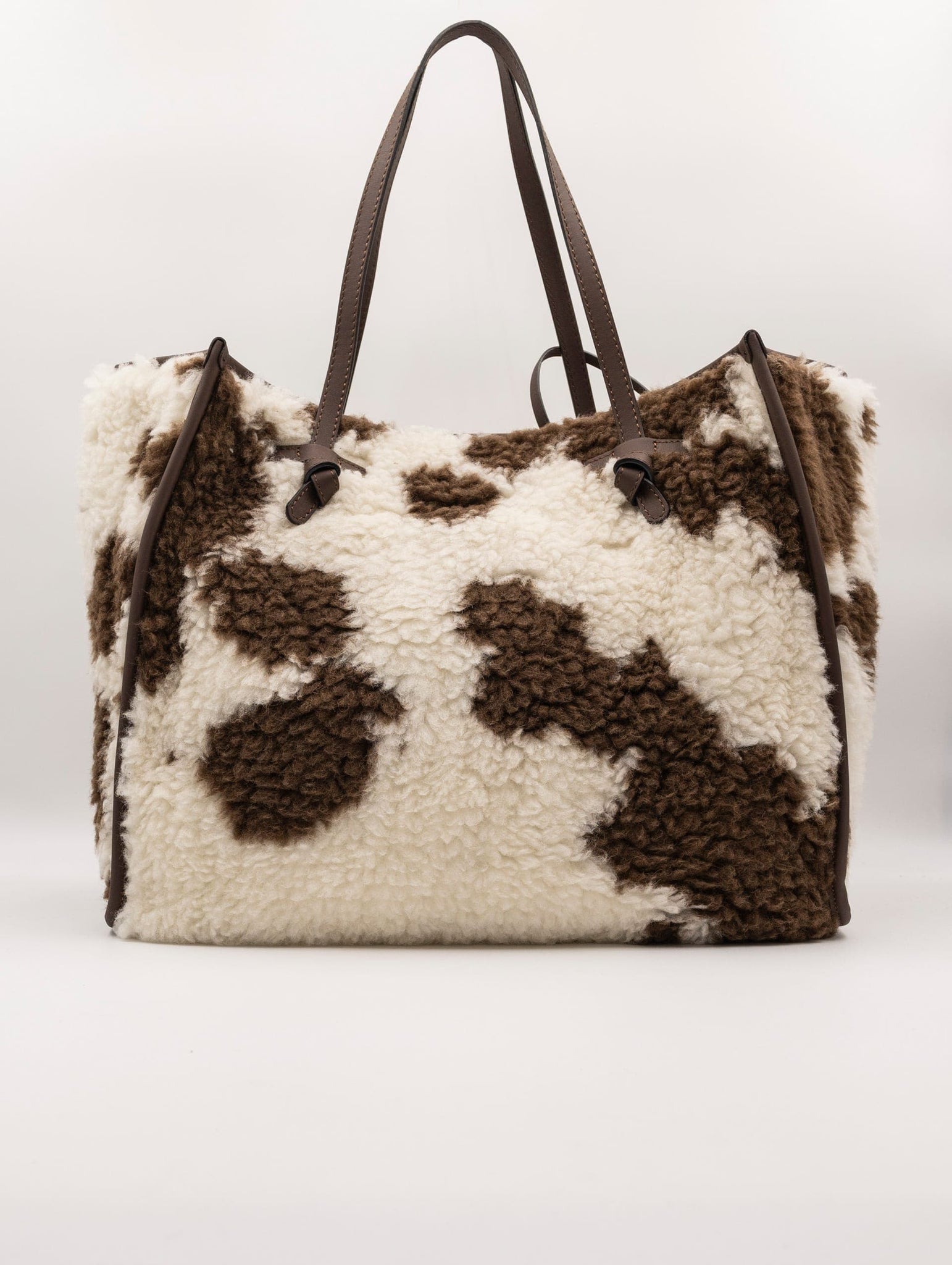 Shopping Bag Marcella Gianni Chiarini Faux Fur Bianca e Marrone