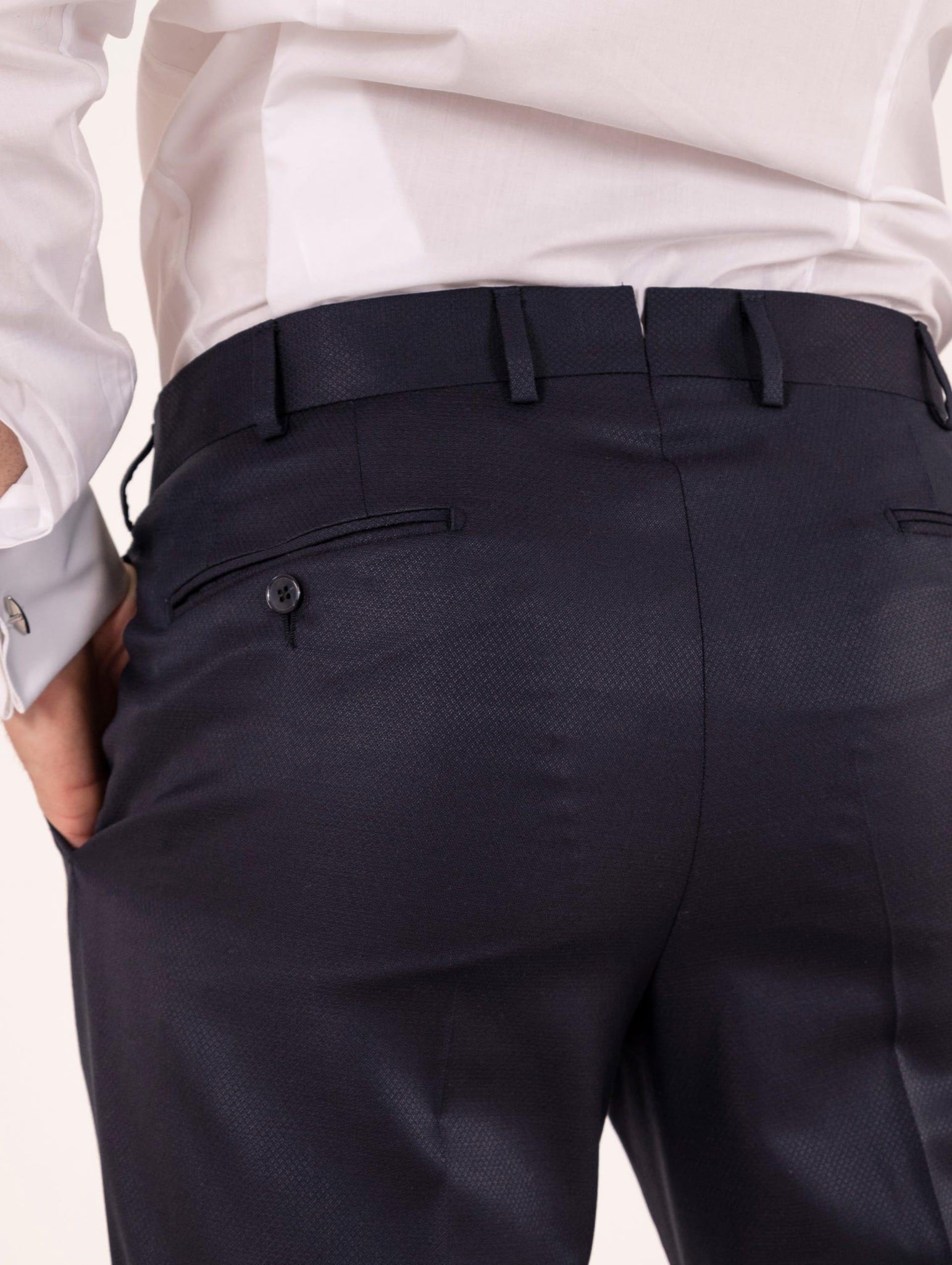 Smoking Rever Sciallato Luigi Bianchi Mantova in Lana Vergine e Seta Drago Blu Notte