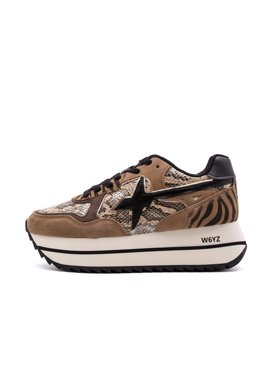 Sneaker Deva W6YZ in Suede e Tessuto Pitonato