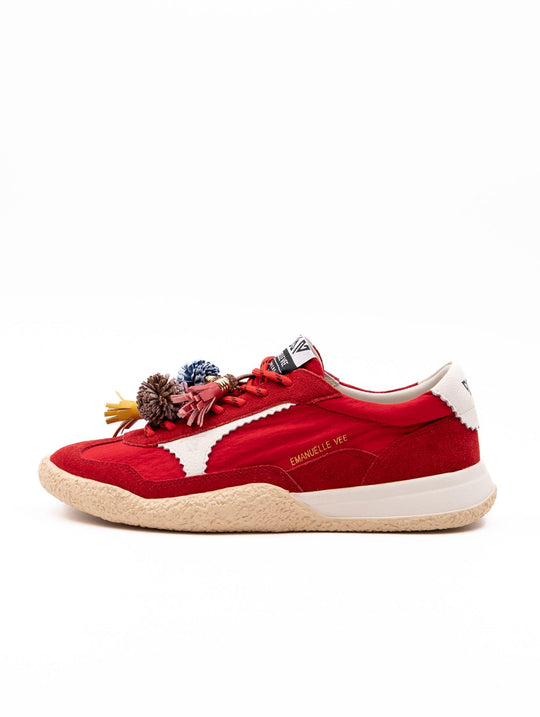 Sneaker Emanuelle Vee in Nylon e Suede Rossa