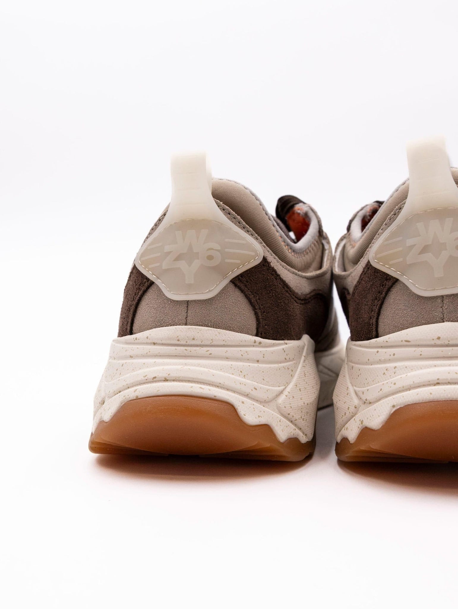 Sneaker W6YX in Tessuto Denim e Suede Bianco e Nero