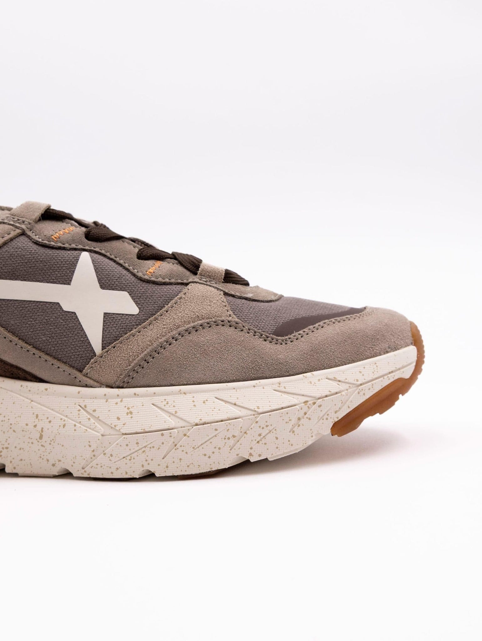 Sneaker W6YX in Tessuto Denim e Suede Bianco e Nero