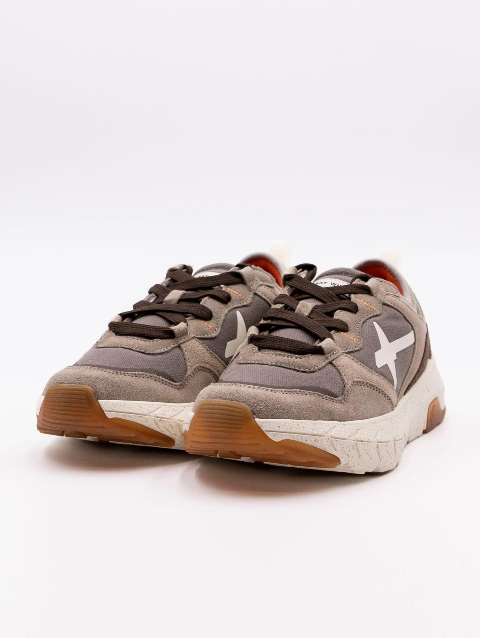 Sneaker W6YX in Tessuto Denim e Suede Bianco e Nero