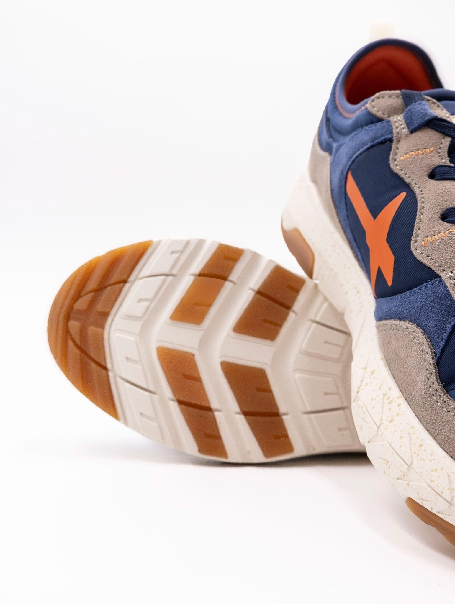 Sneaker W6YX in Tessuto Tecnico e Suede Blu e Grigio