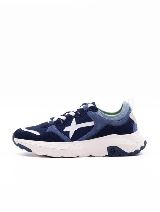 Sneaker W6YZ in Tessuto Tecnico e Suede Blu e Navy
