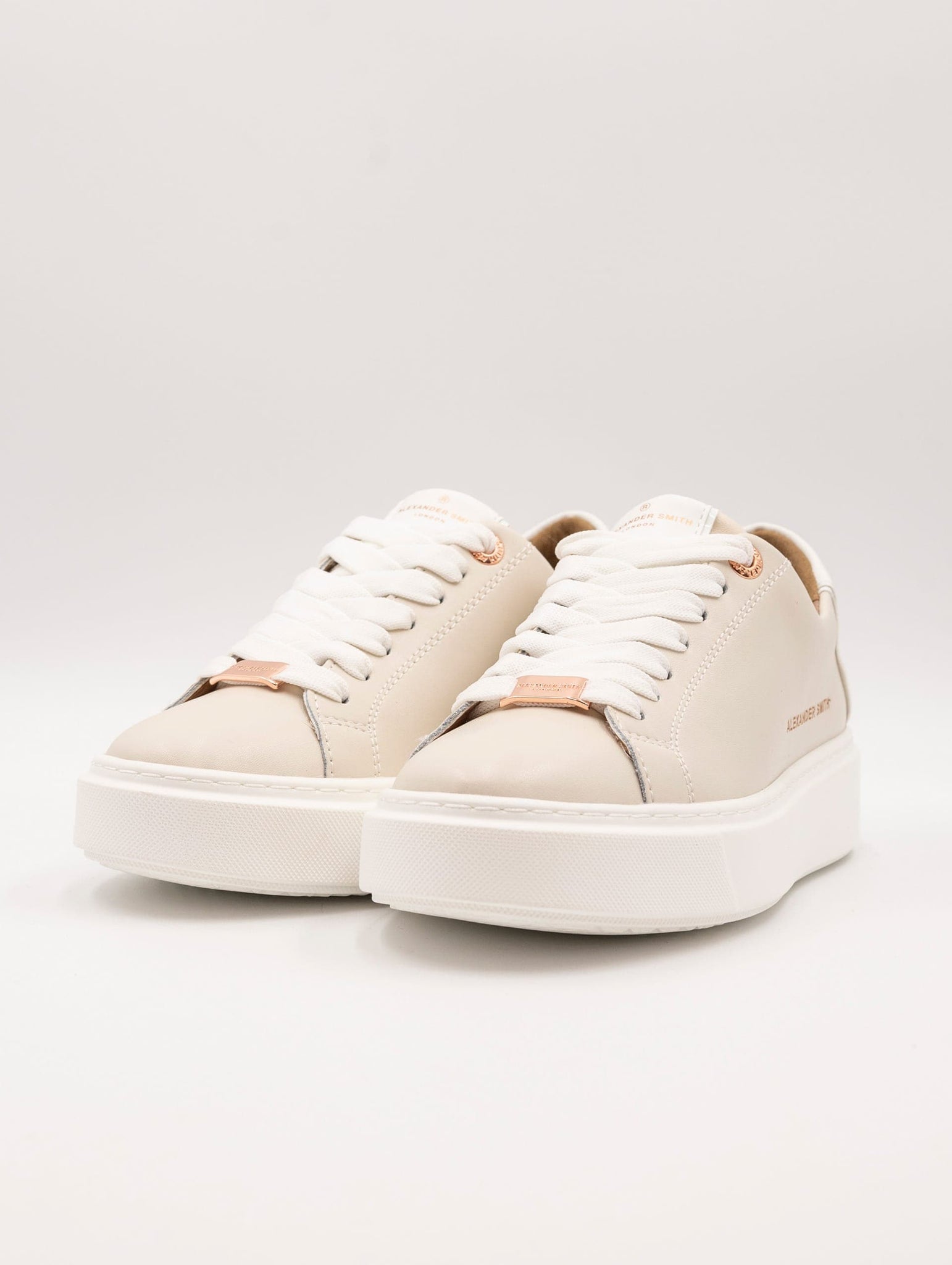 Sneakers Alexander Smith in Pelle Crema e Bianca