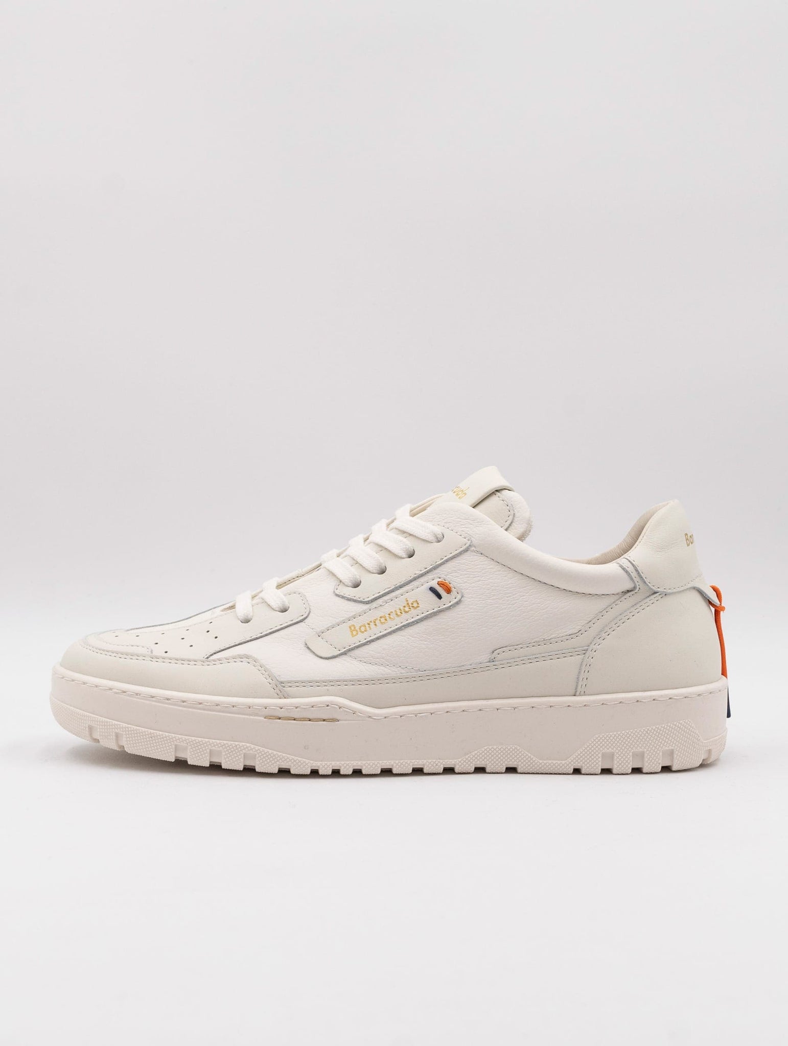 Sneakers Barracuda Earving in Vitello Bianco