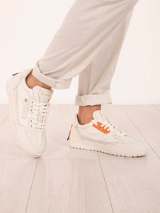 Sneakers Barracuda Earving in Vitello Bianco