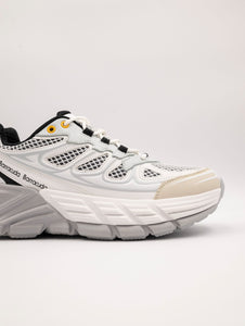 Sneakers Barracuda Round One in Tessuto e Pelle Bianco e Grigio