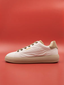 Sneakers Bast Noova in Nylon e Nappa Bianco e Beige