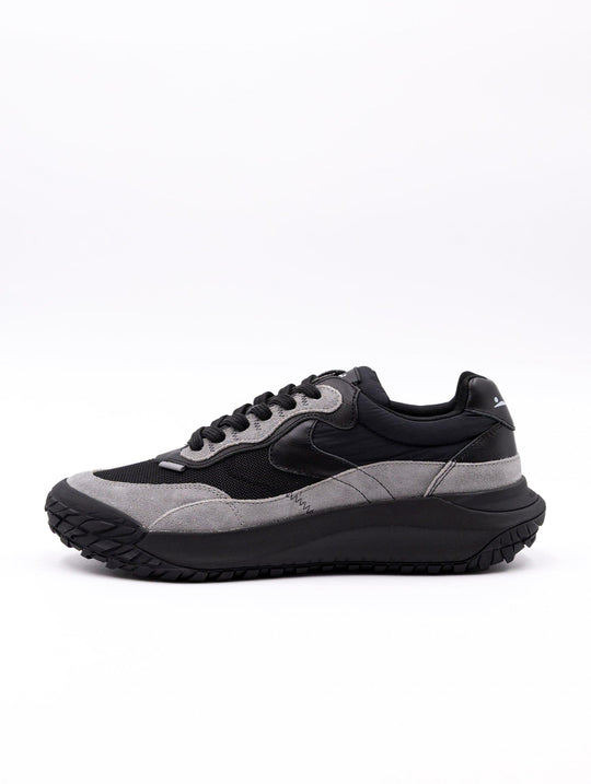 Sneakers Club Act Voile Blanche in Suede e Nylon Antracite e Nero