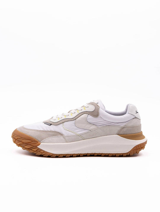 Sneakers Club Act Voile Blanche aus Wildleder und Nylon Weiß und Beige