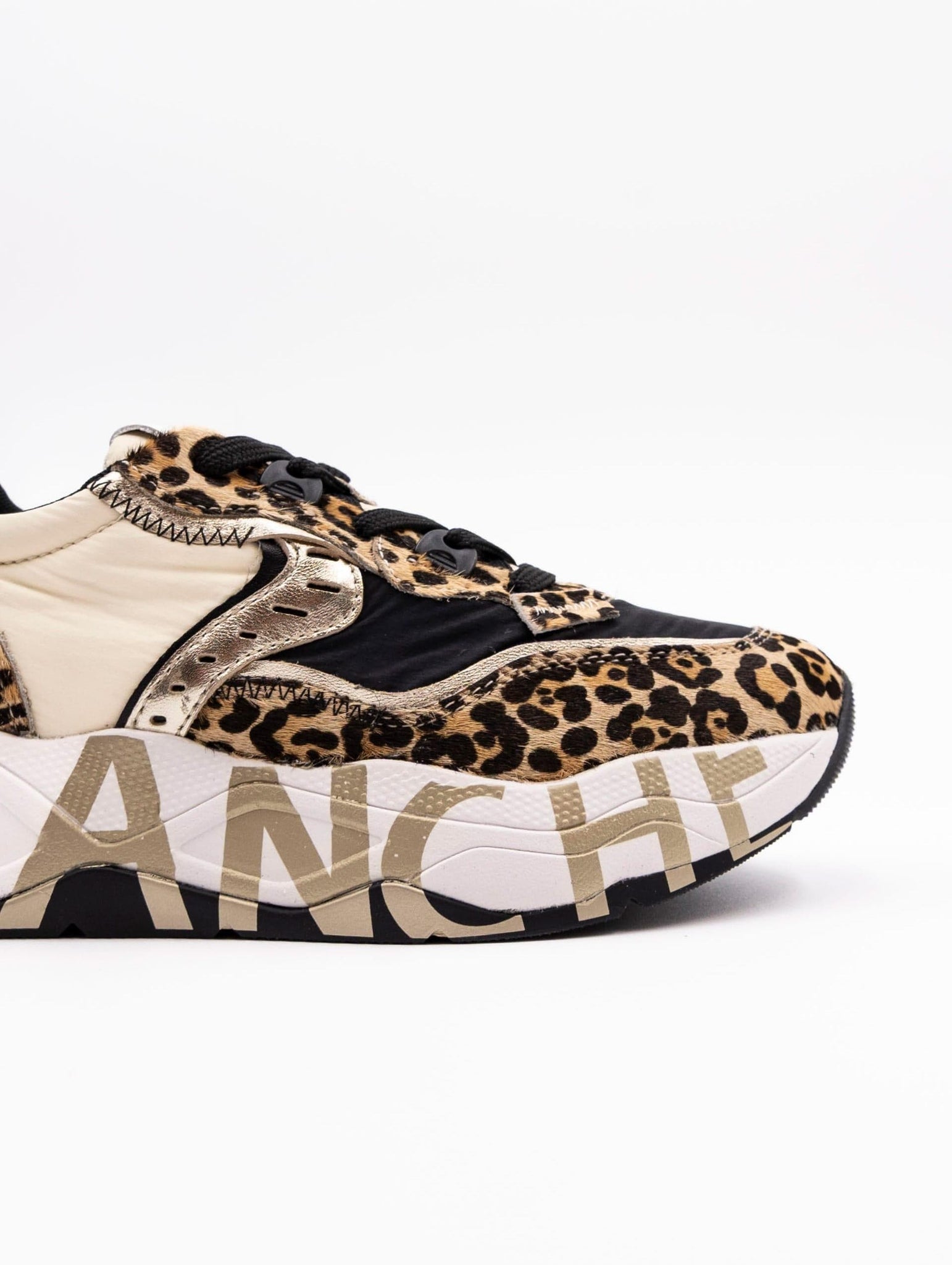 Sneakers Club Leopard Voile Blanche in Tessuto e Nylon