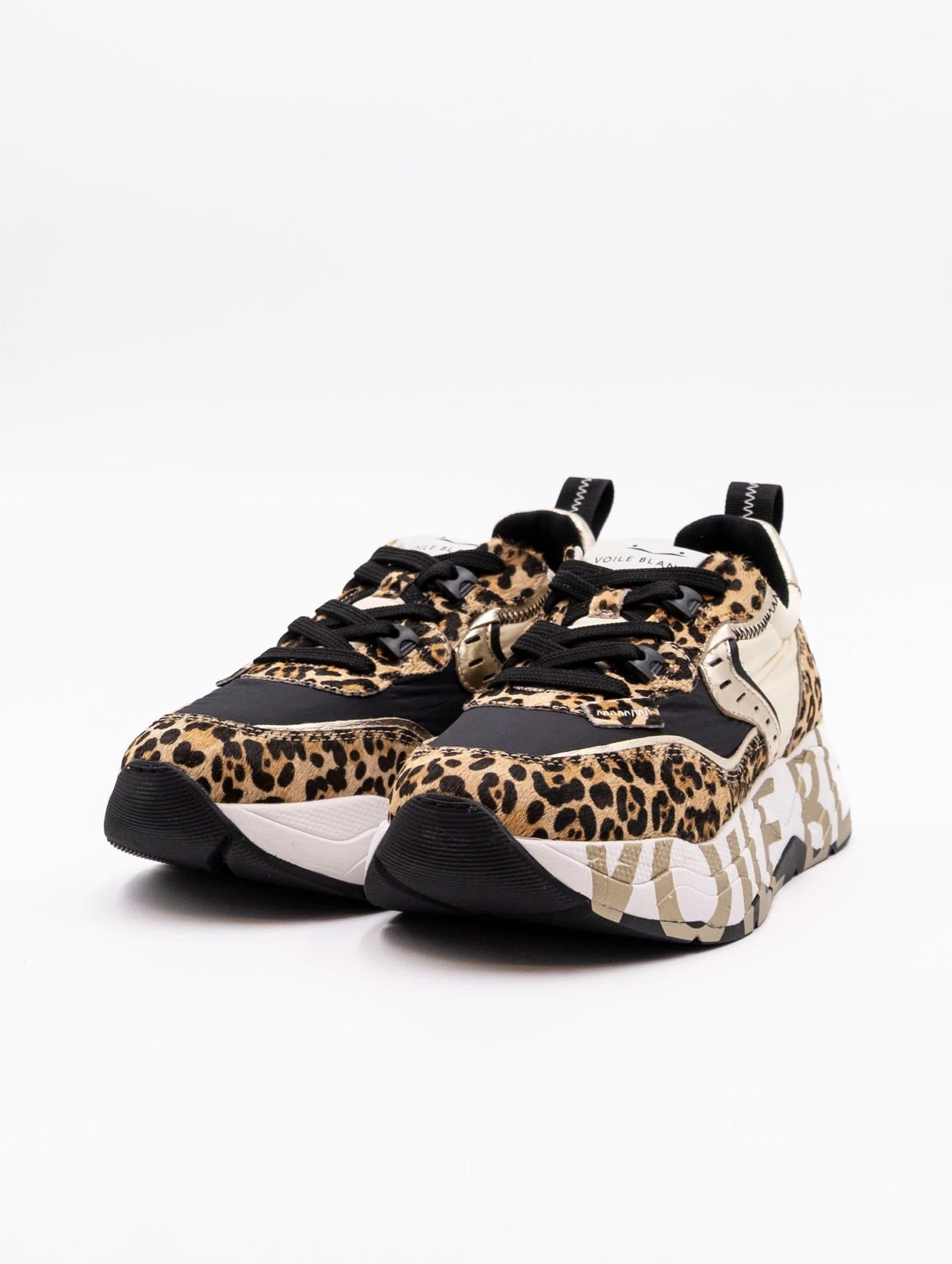 Sneakers Club Leopard Voile Blanche in Tessuto e Nylon