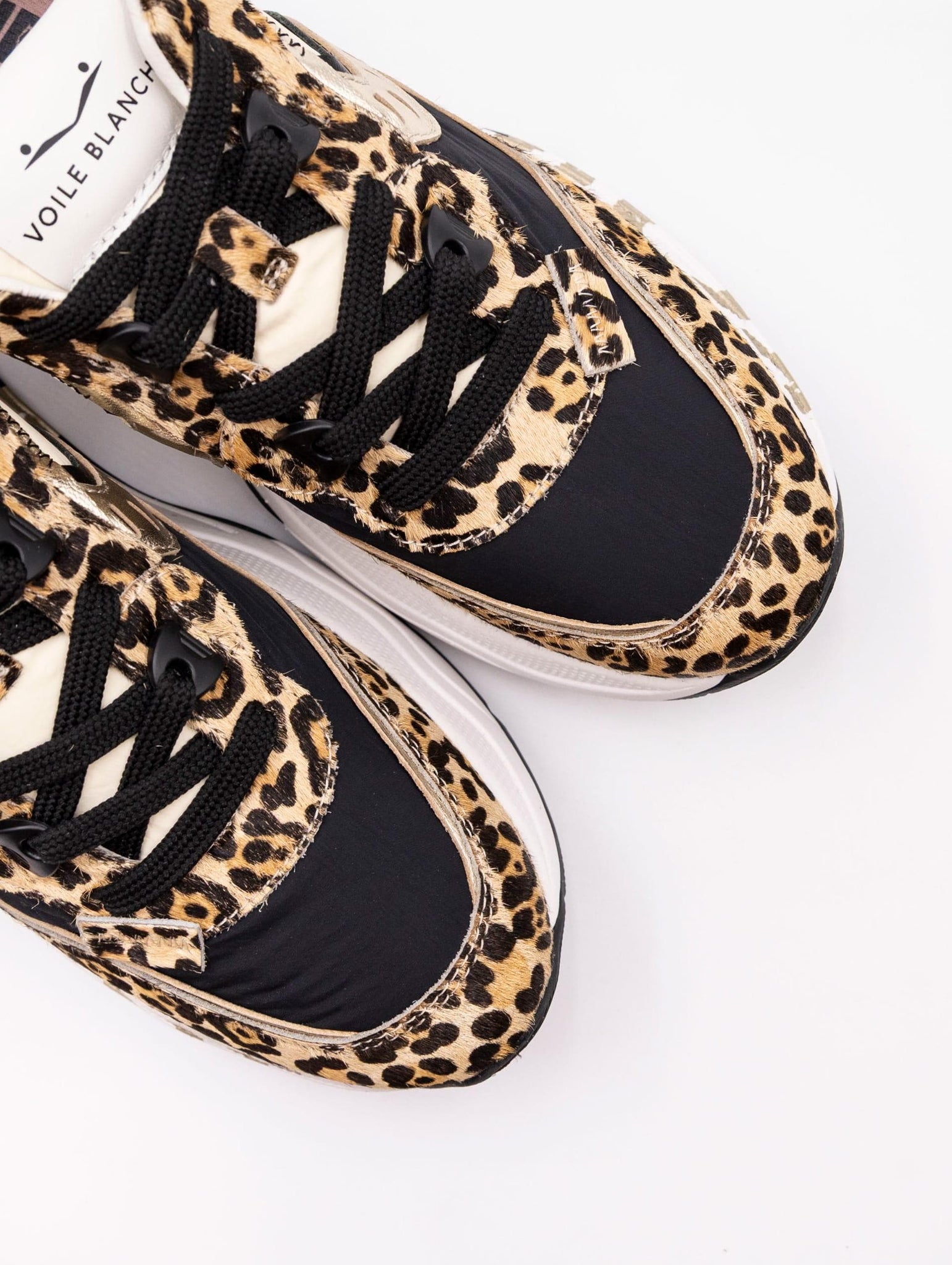 Sneakers Club Leopard Voile Blanche in Tessuto e Nylon
