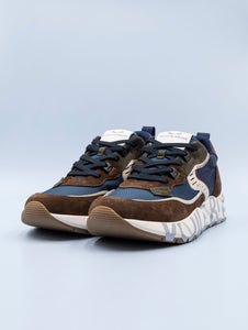 Sneakers Club01 Voile Blanche Marrone e Navy