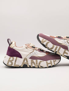 Sneakers Club105 Voile Blanche in Suede e Nylon Bianca e Viola