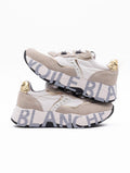 Sneakers Club105 Voile Blanche in Suede e Nylon Bianco e Beige