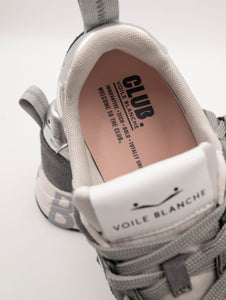 Sneakers Club105 Voile Blanche in Suede e Nylon Grigio e Argento