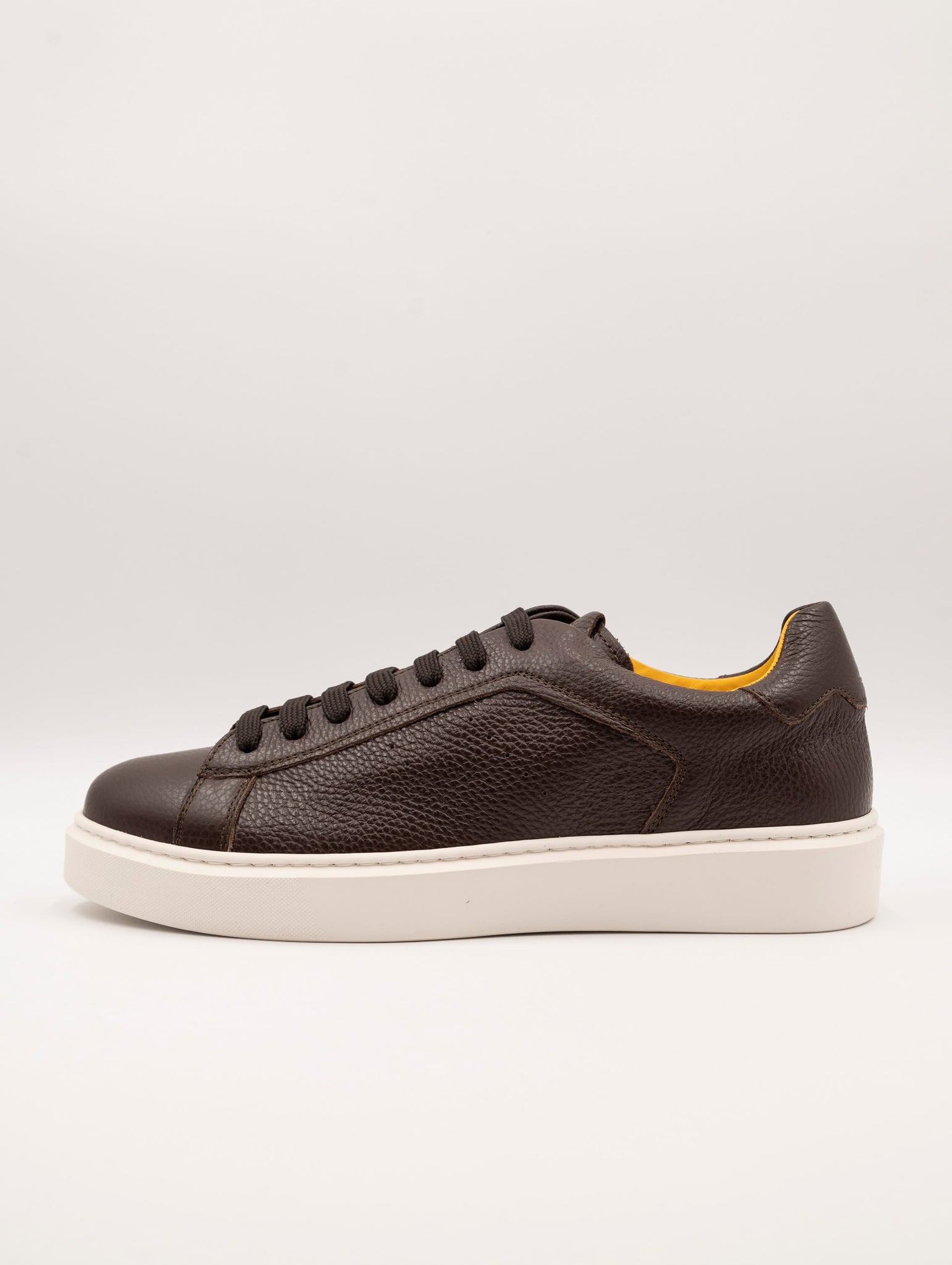 Sneakers Doucal's in Pelle Bottolata Marrone