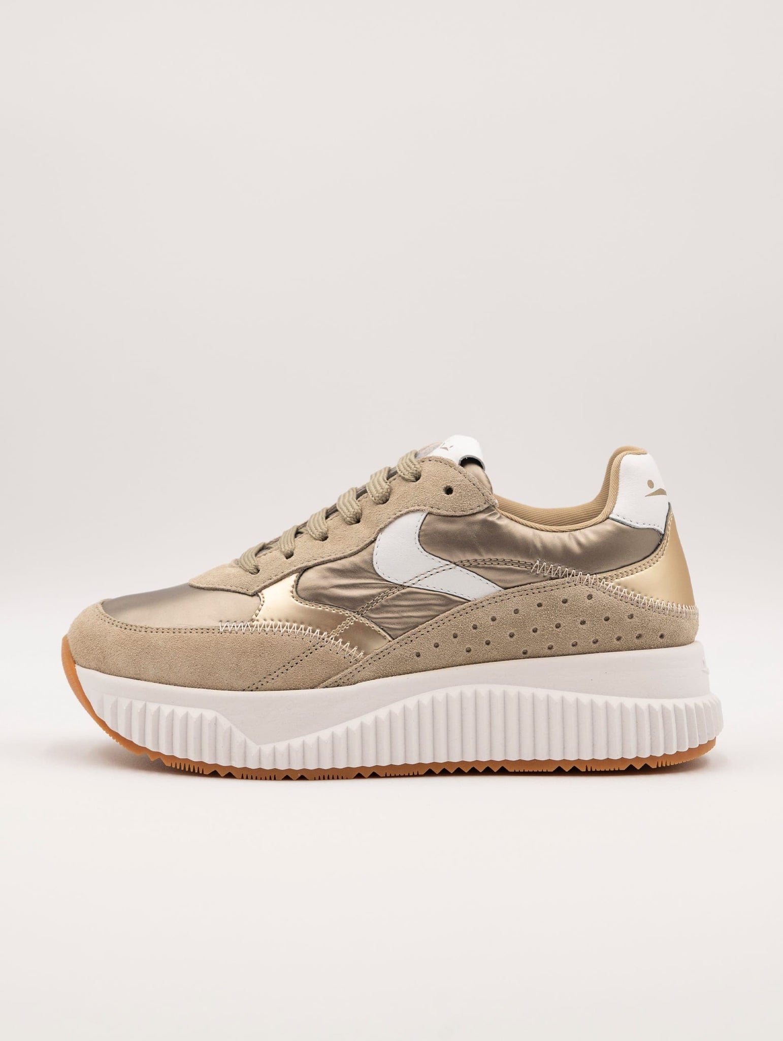 Sneakers Lana Fresh Voile Blanche Beige e Platino