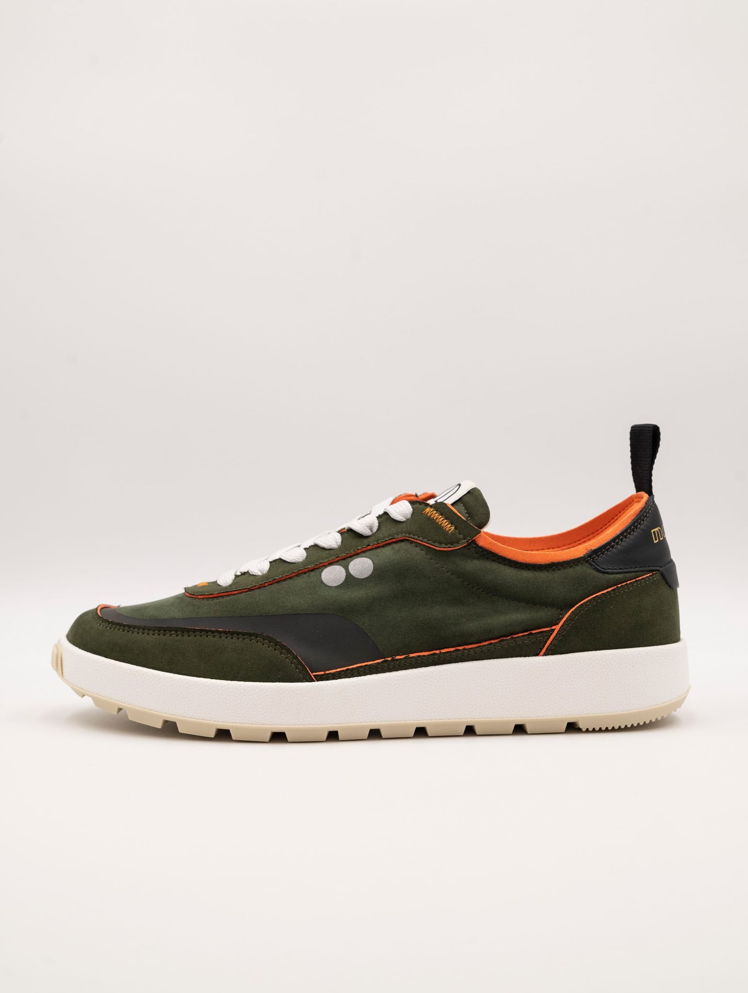 Sneakers Noova New One in Suede Militare e Arancio