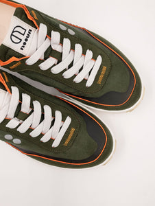 Sneakers Noova New One in Suede Militare e Arancio