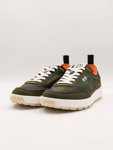 Sneakers Noova New One in Suede Militare e Arancio