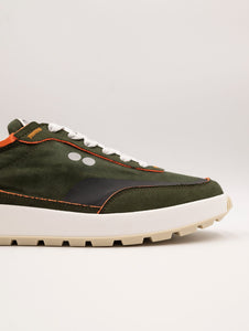 Sneakers Noova New One in Suede Militare e Arancio