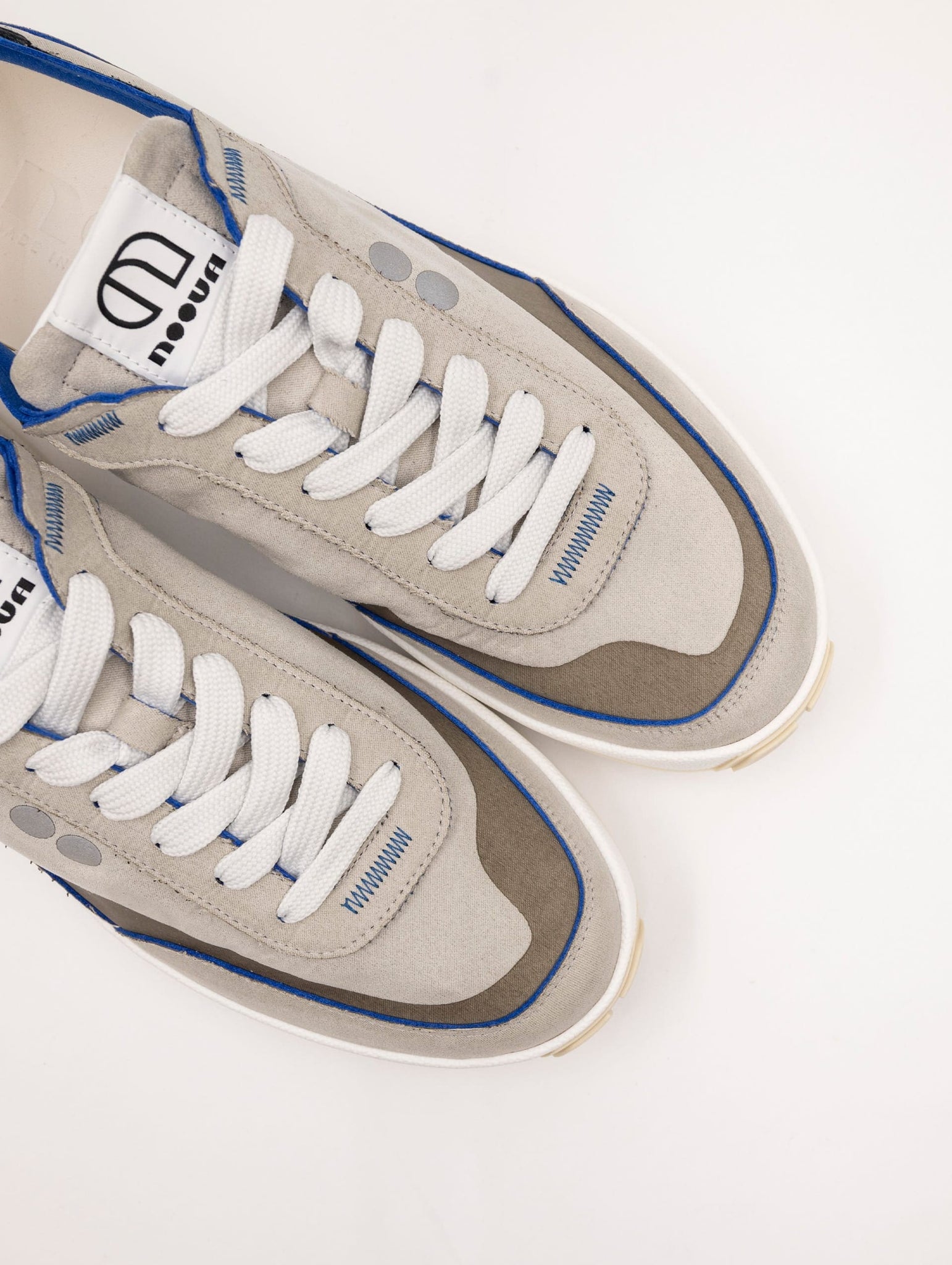 Sneakers Noova New One in Suede Tortora e Bluette