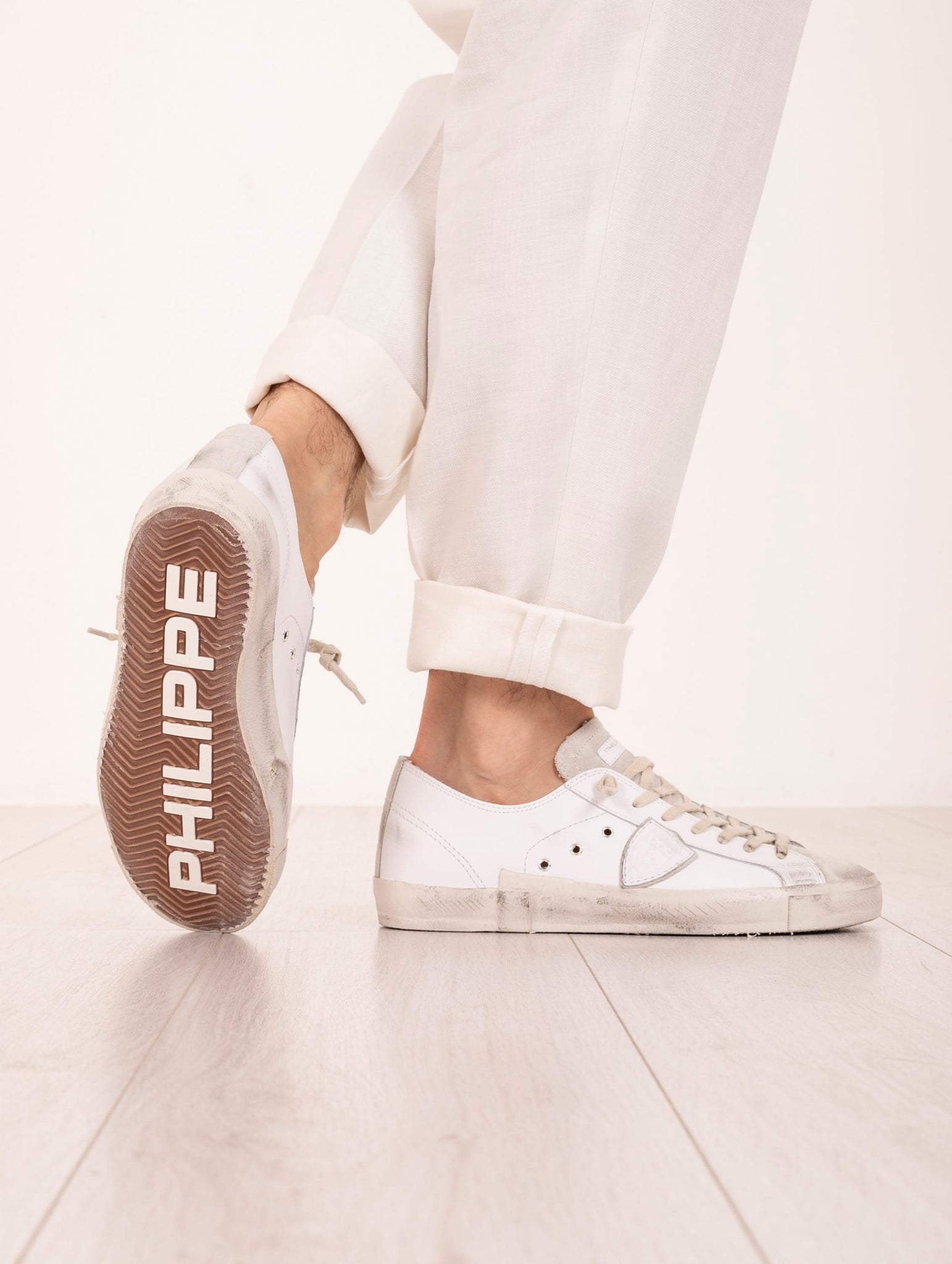 Sneakers Philippe Model Prsx Low Man In Pelle Bianca