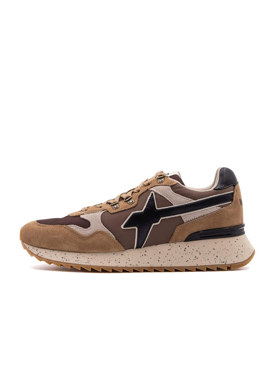 Sneakers Yak W6YZ in Suede e Tessuto Marrone e Cognac