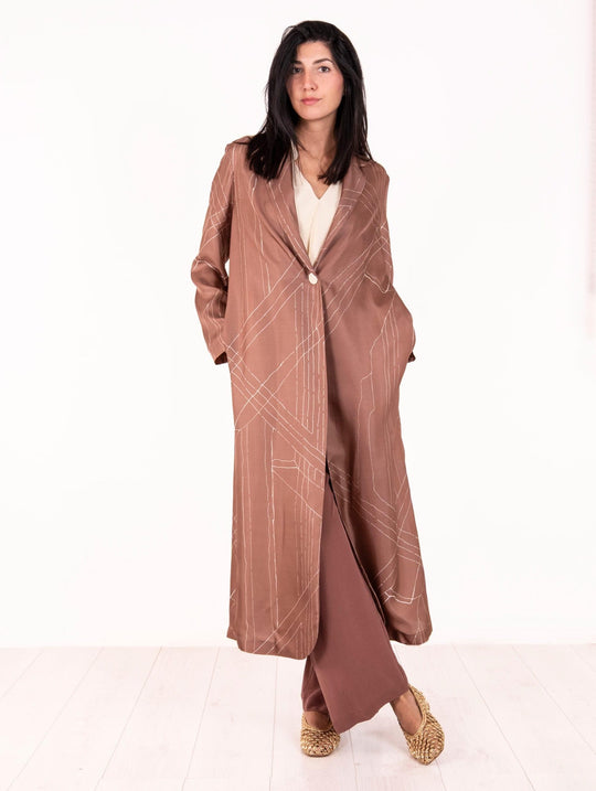 Spolverino Alysi in Pura Seta Blush e Panna