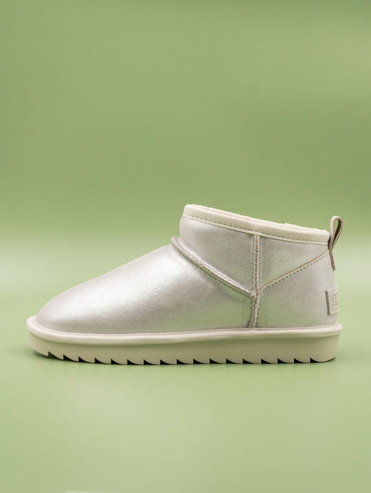 Low Boot Colors of California in Silver Laminated Leather