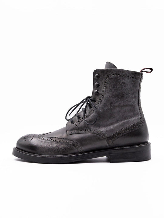 Stiefel Four Stroke aus grauem Leder