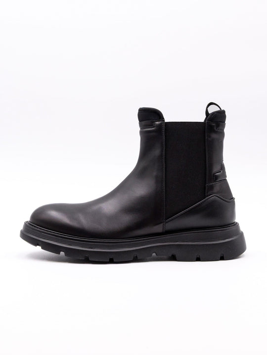 Fabi Chelsea Ankle Boot in Black Leather