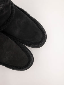 Stivaletto Shearling Platform Coccinelle in Suede Nero