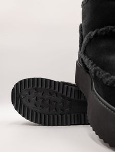 Stivaletto Shearling Platform Coccinelle in Suede Nero